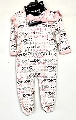 Bebe bebê babado footie / macacão e faixa de cabeça 3-6 meses varejo $29.50 preço $19 - Imagem 1 de 4