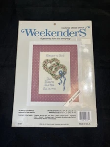 Weekenders "Hearts Entwined" Counted Cross Stitch Kit #02767 With Mat Started - Picture 1 of 2
