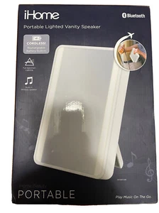 iHome Lighted Vanity Mirror with Bluetooth Speaker Portable 6in x 8in NEW - Picture 1 of 2