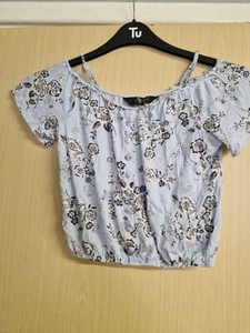 Girls Floral Crop Top 10-11 - Picture 1 of 4