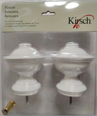Curtain Rod Finials Kirsch 1-3/8" Wooden Chaucer 2-Pack - You Get 2 Finials!!! Foto 1 de 2