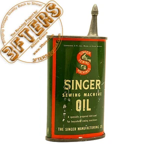 SINGER Vintage Sewing Machine Oiler Tin Can Metal Oil Container 3 Fl. Oz Empty - Picture 1 of 7