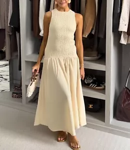 H&M : Light Beige Smocked Jersey Dress : 1275801001 : ALL SIZES - Picture 1 of 4