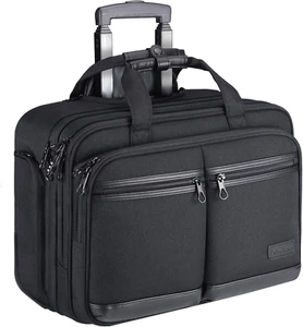 KROSER Rolling Premium Briefcase Fits up to 17.3 Inch Laptop Water-Repellent Ove - Photo 1/12