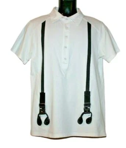 RARE! DIOR HOMME WHITE SUSPENDER RUNWAY T-SHIRT BEE EMBROIDERY ITALY VINTAGE 90S - Picture 1 of 10