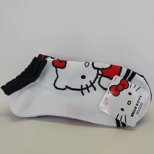 Sanrio Hello Kitty 5 Pack No Show Socks Multicolored White & Black & Red - Picture 1 of 7