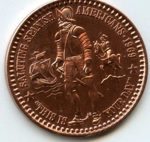 Mardi Gras Doubloon Pete Fountain Medio/Fast Walking Club 1969 aluminio dorado - Imagen 1 de 2