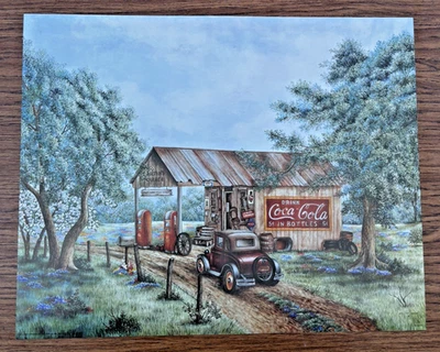 Vintage Print Coca-Cola Themed Artwork “Martin’s Garage” & "Mike's Garage" (2) - Image 1 of 4