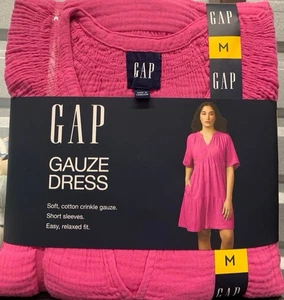 Gap Women's Gauze Tiered Dress Size Medium Pink NWT - Picture 1 of 3