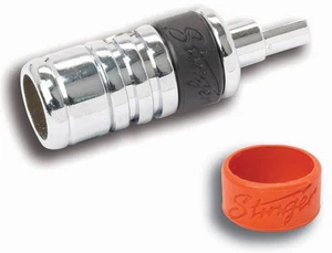 Stinger SPT522 Chrome 4 Ga Input To 8 Ga Pin Wire Reducer W/ Red & Black Bands - Picture 1 of 1