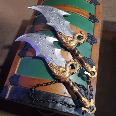 Espadas God of War Kratos Blades of Chaos Cosplay Espada de Espuma 17" Hojas 34" Cadena Foto 1 de 4