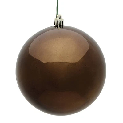 Vickerman 3" Chocolate Shiny Ball UV 12/Bag - N590875DSV - Image 1 of 4