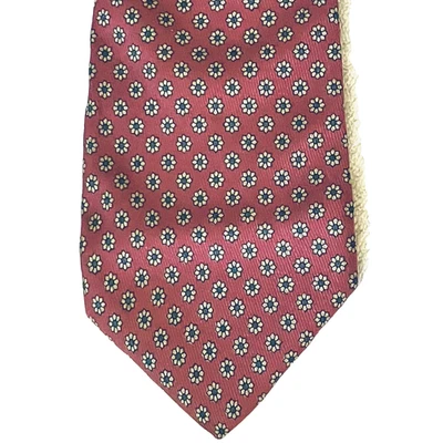 Corbata Tom James Vintage Floral Rosa Roja Flor Seda Preppy Academia Hippie Años 60 Y2K Foto 1 de 4