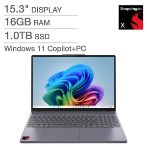 Lenovo IdeaPad Slim 3x Snapdragon X 16GB RAM 1TB SSD 15.6" Táctil WUXGA 1920x1200 - Imagen 1 de 5