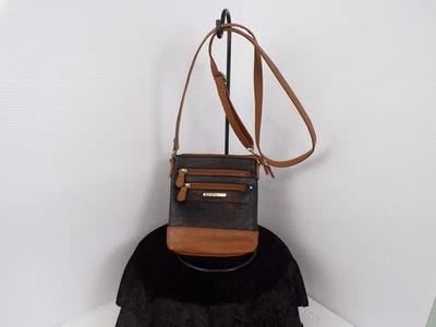 Cartera Bandolera Stone & Co. Cuero Mujer Bolso de Hombro Negro/Marrón Multi Bolsillo Foto 1 de 4
