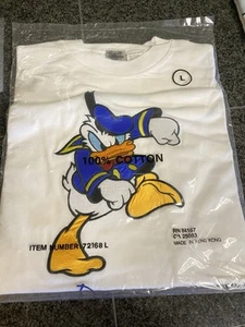 RARE ~ Vintage The Disney Catalog Angry Donald Duck Embroidered T-Shirt Size L - Picture 1 of 5