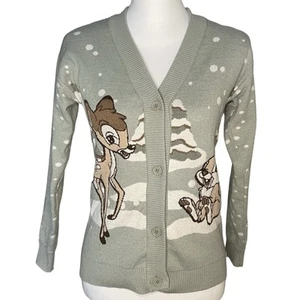 Girl's Bambi & Thumper Winter Cardigan Frosty Green, Large Disney - Picture 1 of 5