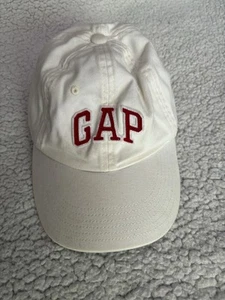 De Colección Fieltro Rojo Hueco Logo Marfil Algodón Cuero Correa Ajustable Gorra Preppy - Imagen 1 de 9