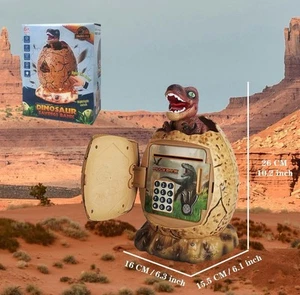 Dinosaurier Sparschwein Spielzeug Kinder Dinosaurier Ei Geldautomat Spardose mit Nachtlicht - Bild 1 von 6