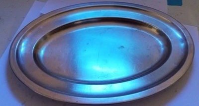 Vassoio in acciaio inox ovale vintage - Immagine 1 di 2