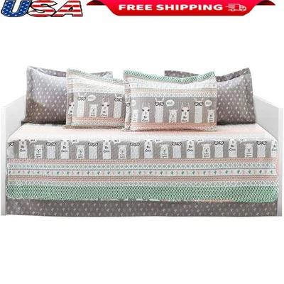 Llama Stripe Daybed Cover Set Bedding Soft Microfiber Bed Skirt Pillow Shams New - Image 1 of 4