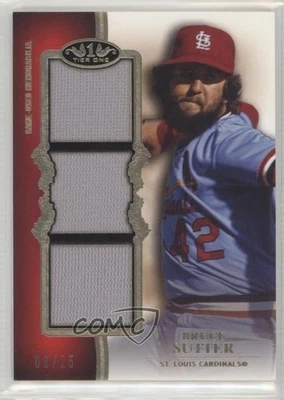 2012 Topps Tier One Top Shelf Relics Triple /25 Bruce Sutter #TSTR-BS HOF - Image 1 of 2