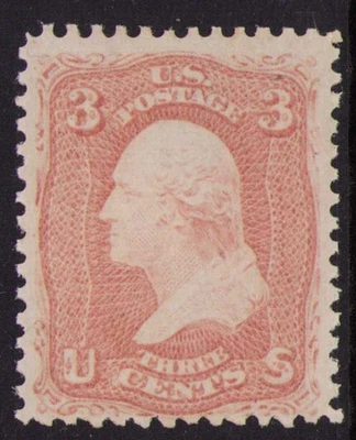 1861 US SC 65 3c Rose, George Washington - как новая без наклеек и следов восстановленная - Изображение 1 из 3