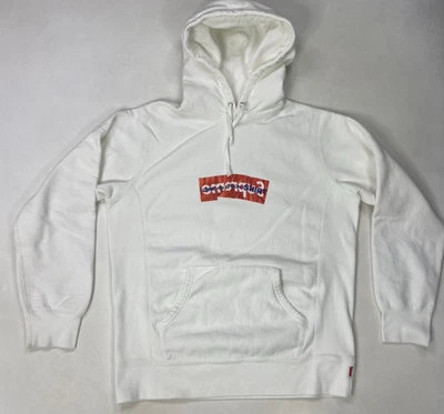 Supreme x Comme Des Garcon Box Logo Pullover Hoodie Men Large White CDG SS17 - Image 1 of 4