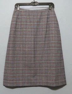Vintage Pendleton Women's 16 Gray Plaid Pure Virgin Wool Skirt - Picture 1 of 7