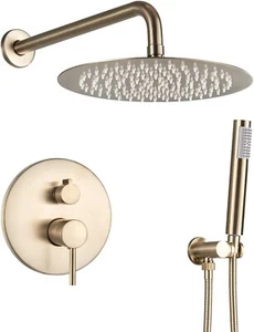 Gold Unterputz Duscharmatur Set 30cm Dusch Regendusche Handbrause iBox System - Bild 1 von 6