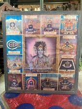 Vintage Hindu Religious Lord Shiva 12 Jyotirlinga Temples Litho Print Framed