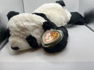 Extrem SELTENE PENSIONIERTE '98 TY PEKING PANDA BÄR BEANIE BUDDY #9310 PE PELLETS - Bild 1 von 7
