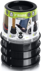 CB672 Premium 3 Inch Bed Risers/Furniture Raisers with Steel Reinforced Holder T - Picture 1 of 12