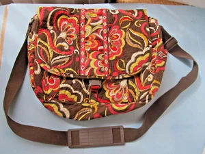 Vera Bradley ~ Pink & Yellow Floral Quilted Large Crossbody Bag Adjustable Strap - Picture 1 of 11