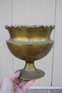 Vintage Blumenvase, Übertopf, 7 1/2" HT, ganz Messing (CU404) Kelch Co. - Bild 1 von 7