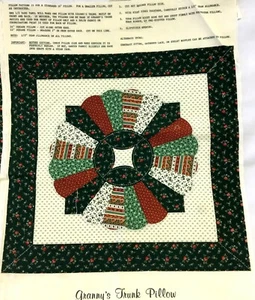 Cranston VIP Print Granny's Trunk Dresden Pillow Panels Cotton Green 16" or 12" - Picture 1 of 7