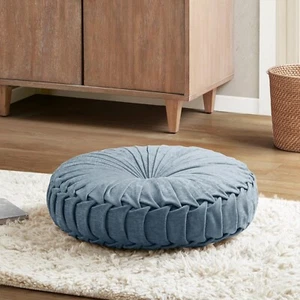Intelligent Design Poly Chenille Textured Round Floor Pillow Cushion 22" x 6" - Picture 1 of 5