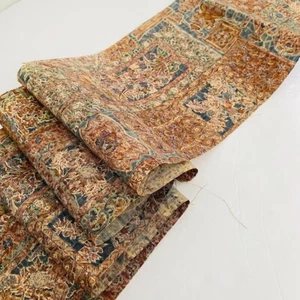 Tessuto kimono giapponese seta Tsumugi vintage lungo 7,5x60 Arabesque Tan #C TH77 - Foto 1 di 7