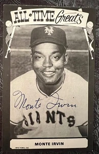 MONTE IRVIN Autographed All-Time Greats 1973 TCMA post card - Picture 1 of 2