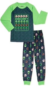NWT - Boys Minecraft Long Sleeve Top and Pants, 2-Pc. Pajamas Set -XL 14/16 - Picture 1 of 7