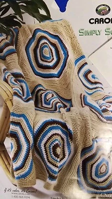 Caron SIMPLY SOFT Retro Circle Throw CROCHET PATTERN - Image 1 of 4