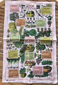 The National Trust Tea Towel, Pat Albeck, Irish Linen, 2004 Calendar - Picture 1 of 1