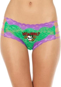 Joker pizzo stringa hipster mutandina media cavaliere oscuro fumetto fan Batgirl lingerie - Foto 1 di 1