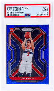 2020 Panini Prizm #290 Deni Avdija Blue Shimmer Prizm /35 PSA 9 Rookie RC