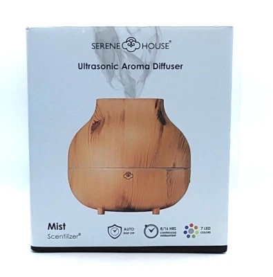 Serene House Ultrasonic Aroma Diffuser Mist Scentilizer - Multi Color LED Lights - Image 1 of 4