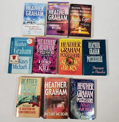 Heather Graham Books Lot Of 10 Romance Novels Suspense Mystery Thriller Set Foto 1 de 4