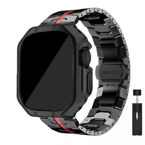 TPU Case+Titanium Metal Band Strap For Apple Watch Ultra49 iWatch 10/9/8/7/6/SE - Picture 1 of 28