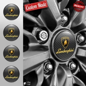 Lamborghini Wheel Cover Stickers Set of 4 Silicone Wheel Emblem Hub Caps - Picture 1 of 13