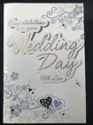Wedding day card, marriage, bride and groom, you're married,  3D,  23 x 16 cm