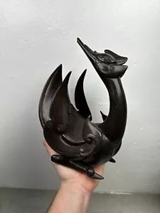 Scultura statuina drago bronzo fuso cinese firmata Santi's art deco MCM - Foto 1 di 12